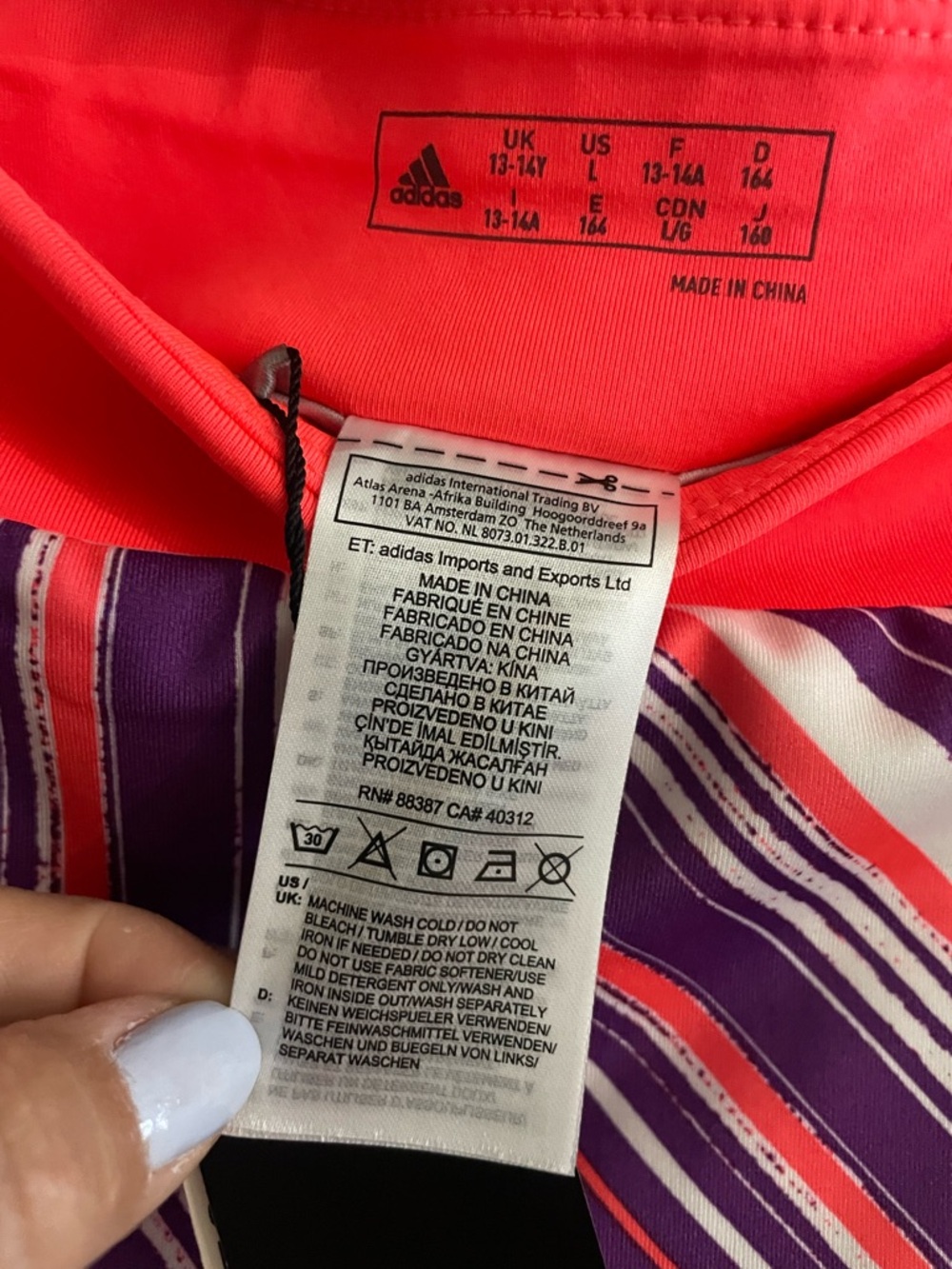 ADIDAS NWT Girl’s Purple & Orange Skort - L - Picture 7 of 8